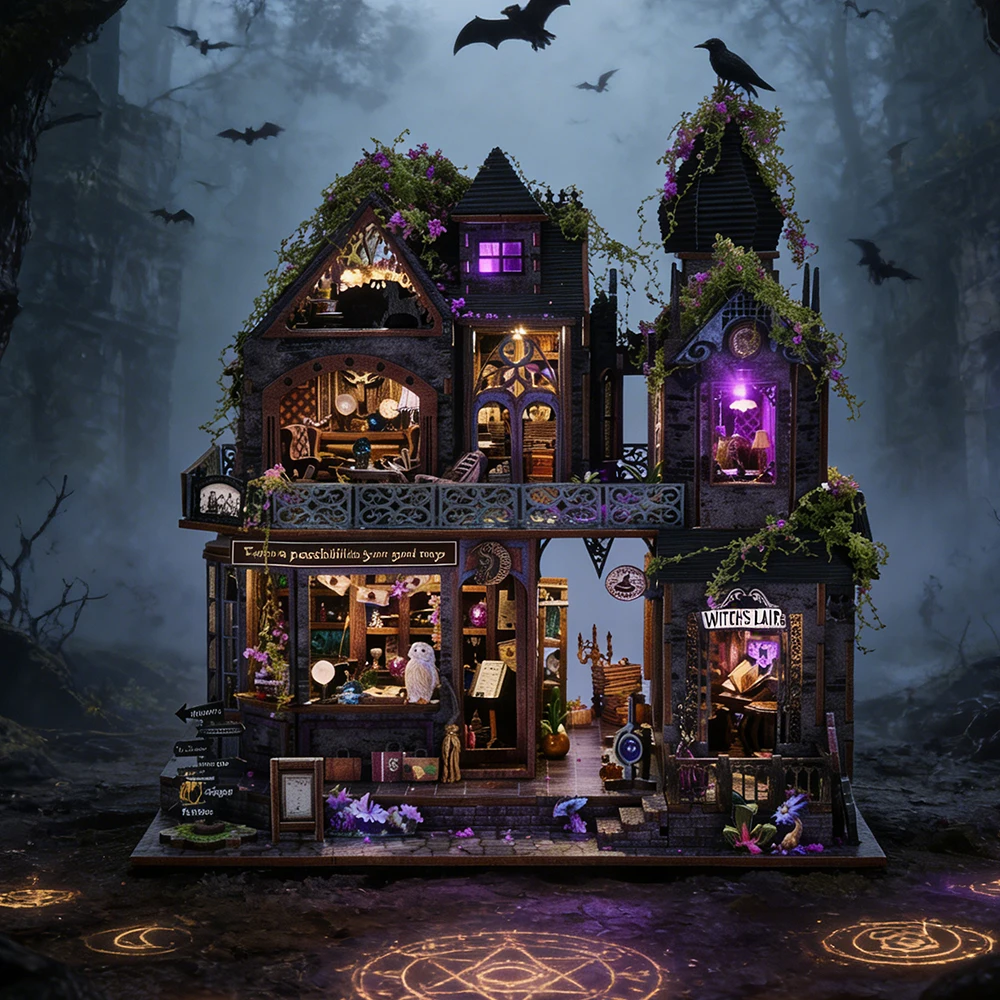 

Magic Castle 3D DIY Wooden Book Nook Kit Handmade Dollhouse Model Bookend Building Puzzle Home Decor