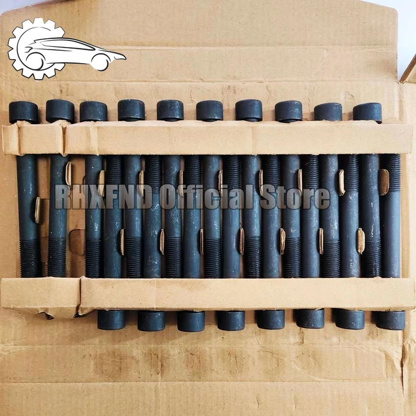 18pcs Engine Cylinder Head 5L 3L Head Bolt Nuts 90910-02080 For Toyota Hilux/Dyna/Hiace 2987cc 3.0D L4 8v 1998-