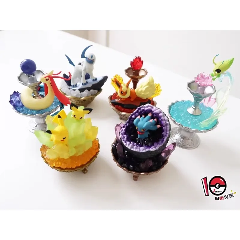 إعادة مينت البوكيمون خمسة سلالات السماء المرصعة بالنجوم جوهرة سلسلة صندوق أعمى اللعب أنيمي الشكل بيكاتشو ميلوتك ألعاب الدمى جمع الحلي