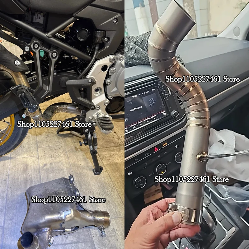Slip On Titanium Alloy Motorcycle Exhaust Middle Link Pipe Modify Mid Muffler Escape For VOGE DS900X 900DS DS 900 X DS 2024 2025