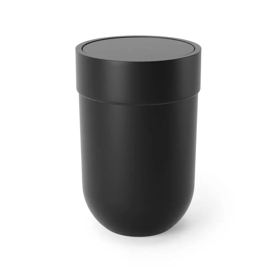 

Touch Trash Can, Small 1.6Gallon Garbage Bin with Swing Lid, Waste Basket for Bathroom or Office, Black