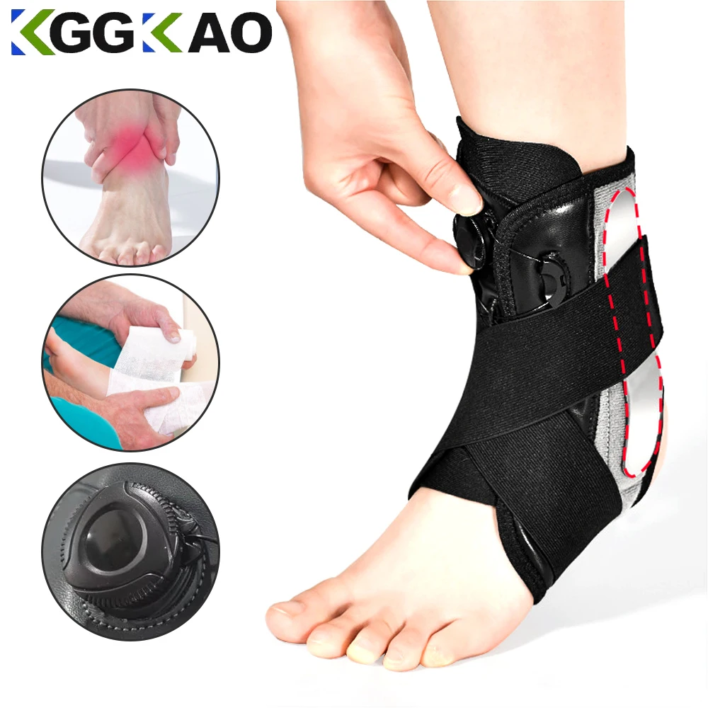 1PC Ankle Support Brace, Adjustable Knob Ankle Brace for Plantar Fasciitis Semi-rigid Adjustable System Ankle Stabilizer