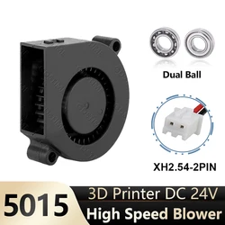 Gdstime 5015 50×50×15mm 5cm High Speed Brushless Cooler DC 24V 2 Pin Turbine Blower Fan for 3D Printer LED Lights Cooling Fan