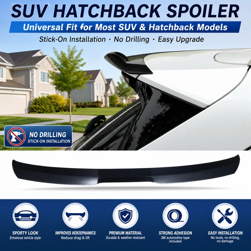 Universal Plastic Sports Auto Spoiler Tail Wing Rear Trim Board Car Rear Bumper Spoilers Accessories for SUV Body Modding Parts