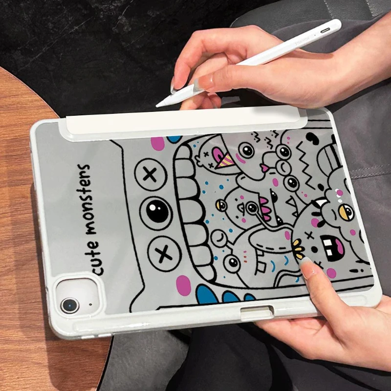 Smart PU Case for 7 8 9th 10.2 Funda Cover IPad Air 5 Air 4 10.9 Pro 11 2nd 3rd 4th Ipad Mini 6 Cartoon Graffiti Style Cover