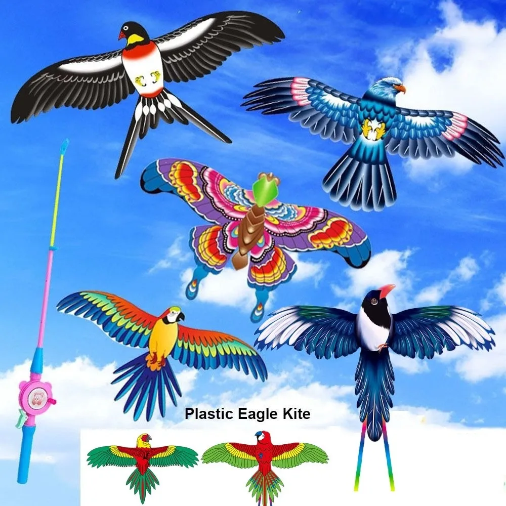 High Quality 35cm Plastic Eagle Kite DIY Toy Children Gift Large Eagle Kites Cartoon Flying Bird Kites Garden Outdoor Sports