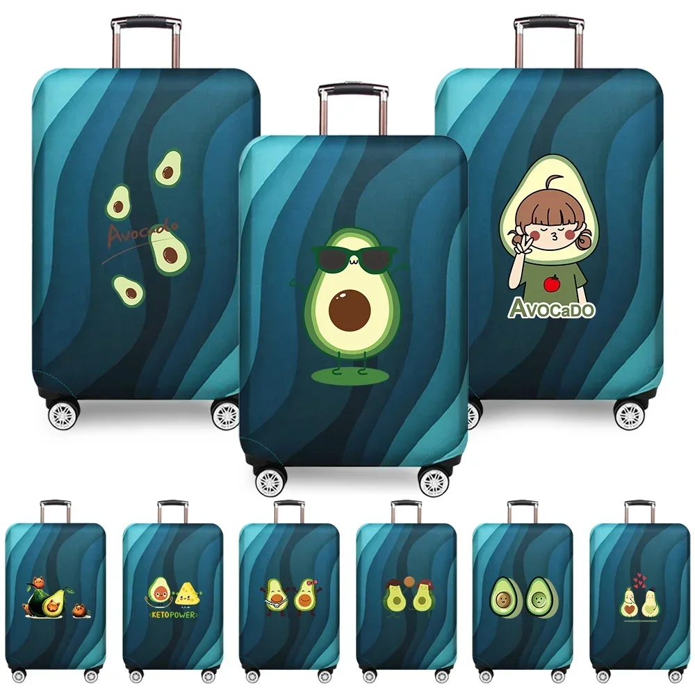 Stretch Fabric Luggage Protective Cover Simplicity Suitcase Trunk Holders Case Portable Travel Accessories Avocado Printing