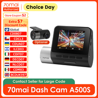 70mai A500S Dash Cam Pro Plus+ 1944P 140FOV 70mai Car DVR Support Rear Cam WIFI Built-in GPS ADAS 24h Parking Surveillance
