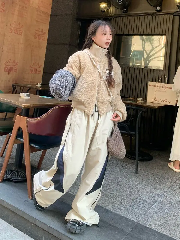 Winter New Lambswool Coat Loose Slim Thick Lazy Short Retro High-Grade Cotton-Padded Cotton-Padded Jacket