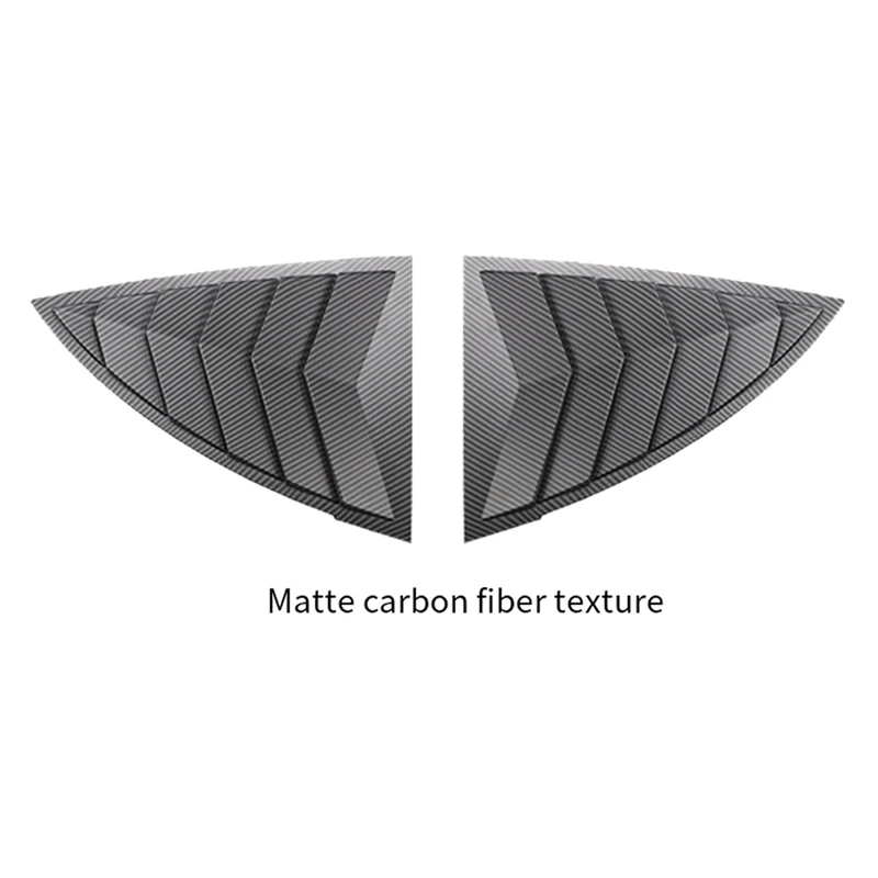 Super Sale Rear Car Window Shutter Cover for Tesla Model Y Juniper Louver Side Vent Trim Triangle Accessorie Matte Carbon Fiber