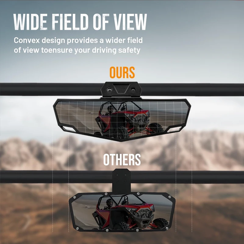 Specchietto centrale retrovisore UTV convesso per Polaris RZR XP 1000 /4 2024 /RZR Trail