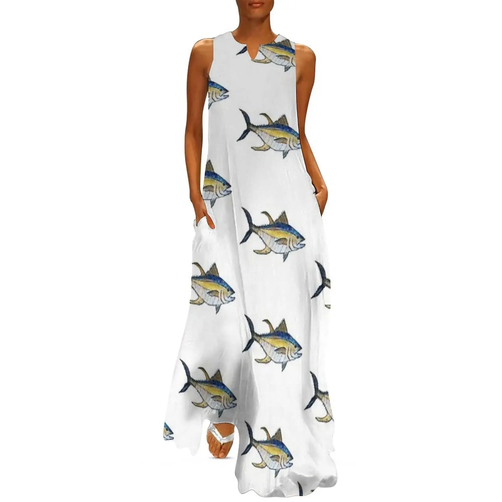 

Yellowfin Tuna Fish Long Dress womens clothing women's fashion dresses Evening dresses ladies dresses for women 2025