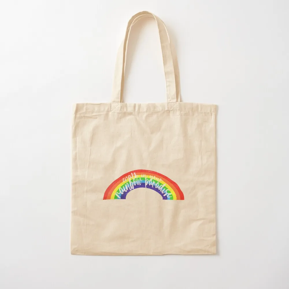 Rainbow Paradise: Adore You Tote Bag حمل الحقائب الجمالية قماش حمل حقيبة المرأة حقيبة الشاطئ
