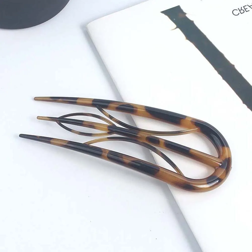 

Geometric Resin Hair Fork Waterproof Hairstyle Tools Leaf U-shaped Hair Stick Hanfu Accessories Hair Accessories Lazy Hairpin