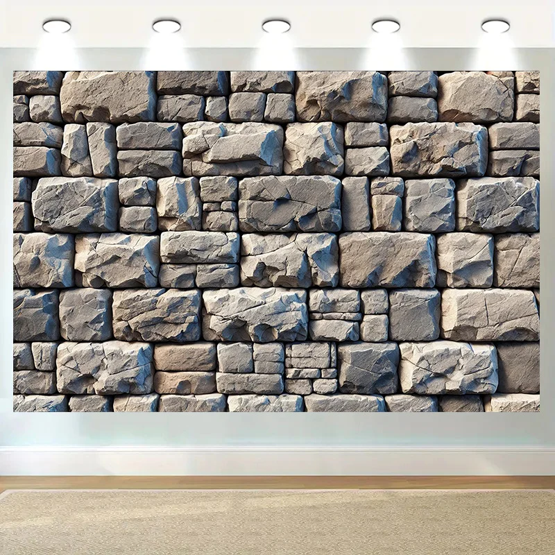 1PC, rough stone wall texture banner, photography studio background, suitable for outdoor celebrations and festivals - Image 6