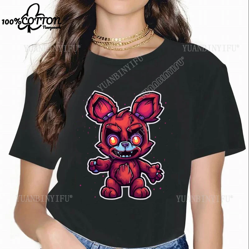 

Горячий стиль, новинка, классическая футболка Fnaf 2, аниматроника, хлопковая рубашка унисекс, крутая свободная уличная одежда с принтом