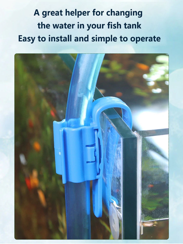 Fish Tank Water Exchange Pipe Fixing Clamp Turtle Tank Aquarium Water Exchange Pipe Pumping Pipe Clamp Holder Glass Clamp Blue