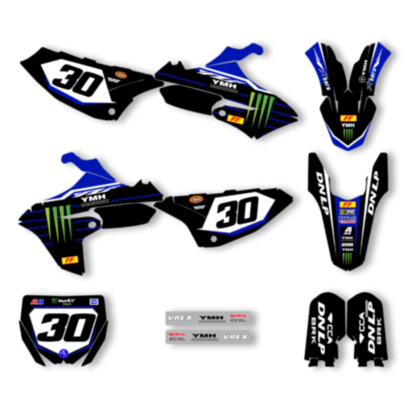 DSMTECH Custom Decals Graphics Stickers Kits for YAMAHA YZ65 2018-2023 Number Name Custom 007