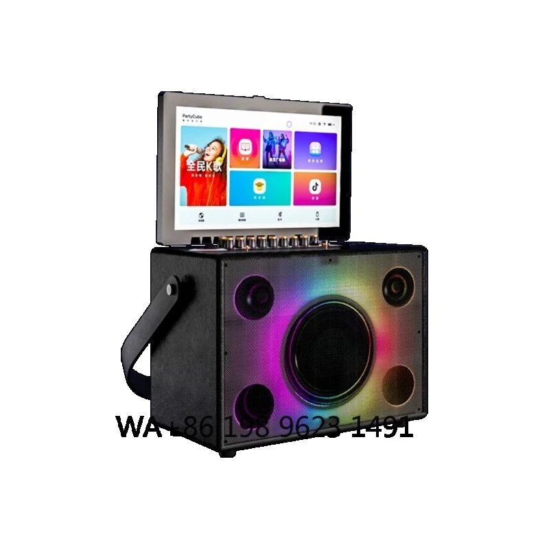 RGB Color Light Touch Screen Bluetooth Speaker Multifunctional Karaoke Amplifier Multimedia Audio Player for Party