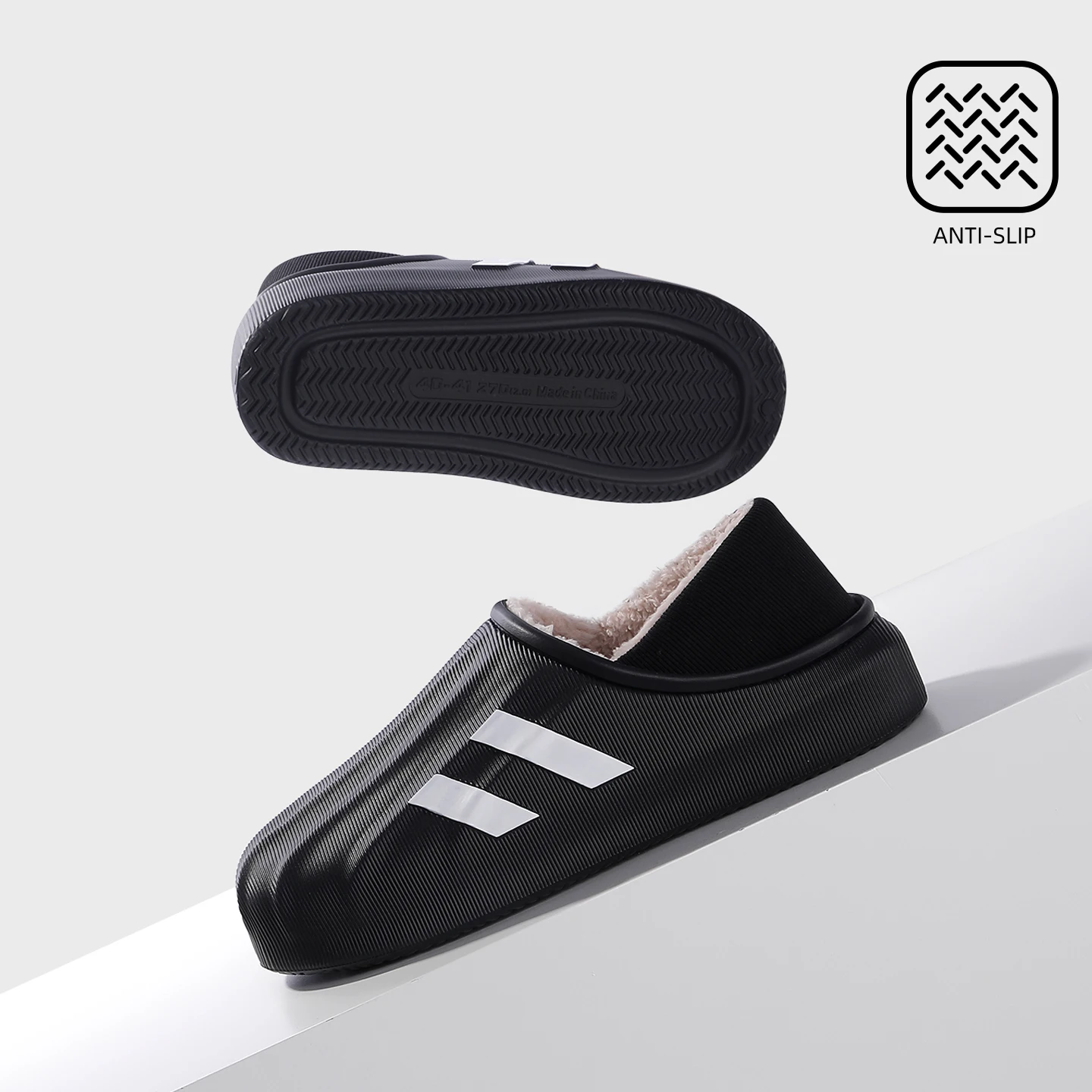 2025 جديد الشتاء الكلاسيكية المشارب الرجال نعال من القطن نعل سميك أفخم الدافئة المضادة للانزلاق داخلي في الهواء الطلق مغلق الظهر الأحذية