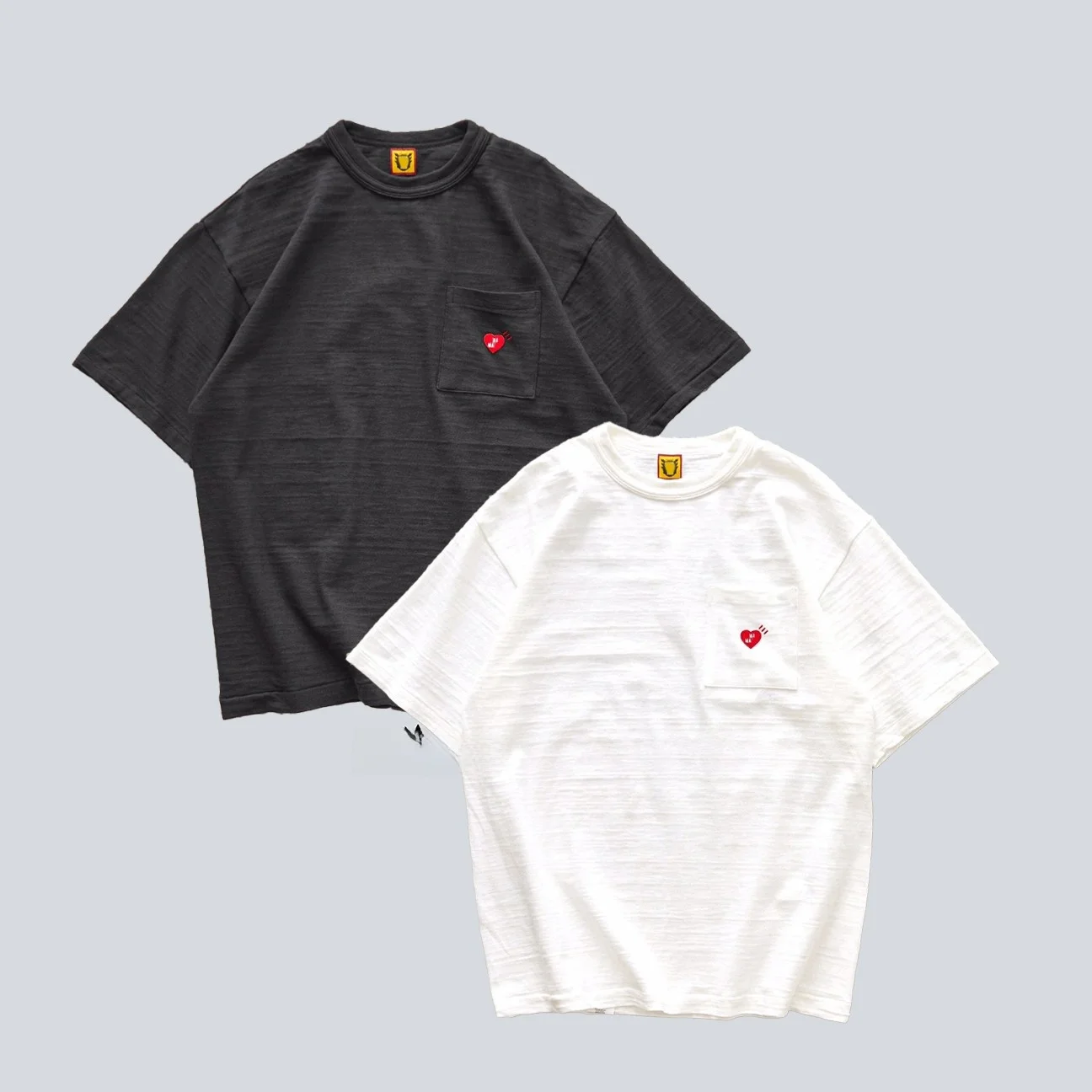 Breathable Comfortable Bamboo Cotton T-Shirt Street Style Human Love Letter Pocket Short Sleeve Women's T-Shirt Casual Classic