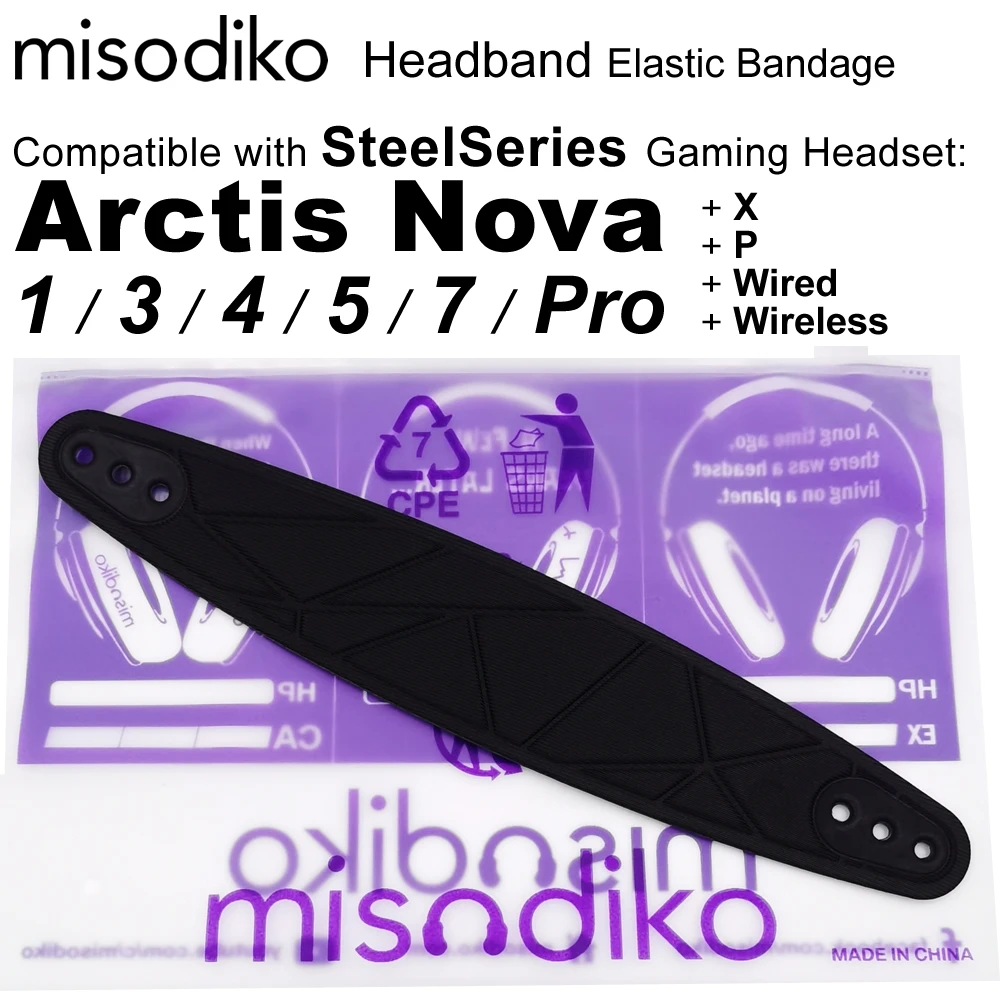 Misodiko Bandeau élastique de remplacement pour casque de jeu SteelSeries Arctis Nova 1 / 3 / 4 / 5 / 7 / Pro Misodiko Bandeau élastique de remplacement pour casque de jeu SteelSeries Arctis Nova 1 / 3 / 4 / 5 / 7 / Pro