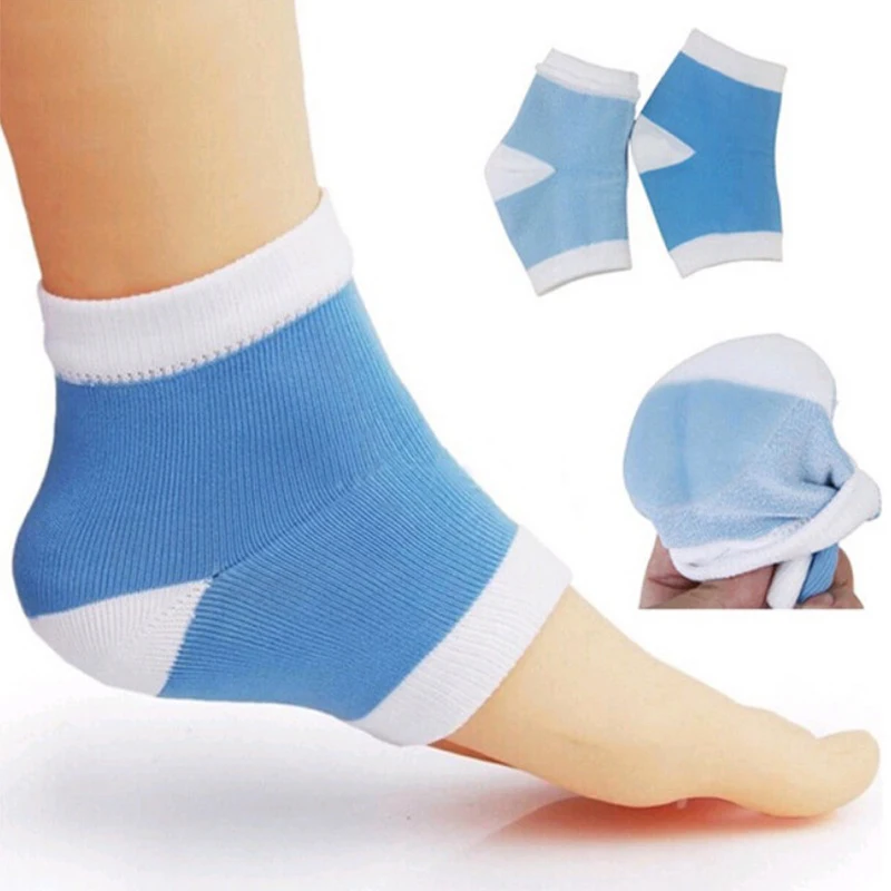 Chaussettes à talons en gel hydratant pour les pieds craquelés, accessoire de spa, protection de la peau sèche et dure, 2 pièces