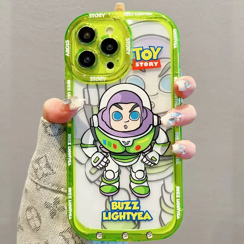 Toy Story Cartoon Peripherals Buzz Lightyear Hanging Rope Phone Case Cute Kawaii Phone Case Suitable For Phone13 To 15pro Max