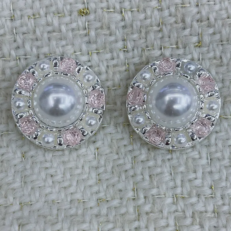 6 stücke 18/23mm Luxus Perle Einstellung Tasten DIY Runde Metall Knöpfe Handgenähte Knöpfe Mantel Kleid Kleidung zubehör 2025 Neue – Detail 8