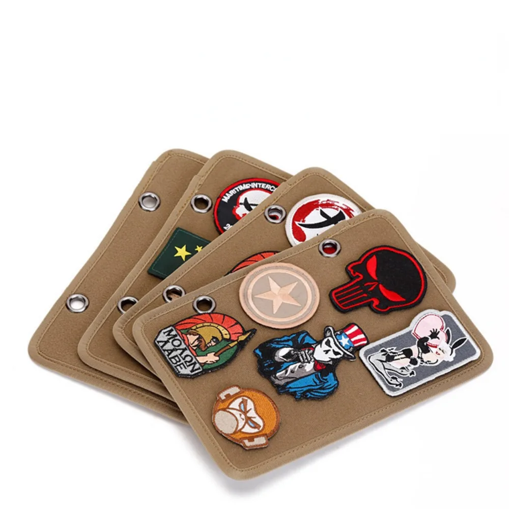 Hook and Loop Display Board Flip-Page Patch Book with Metal Removable Ring Binders Military Patch Collections