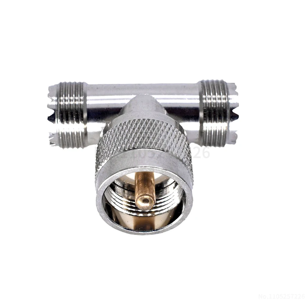 UHF-JKK UHF Male-to-Dual-Female Adapter RF Connector M (UHF T-connector) (1 pcs)