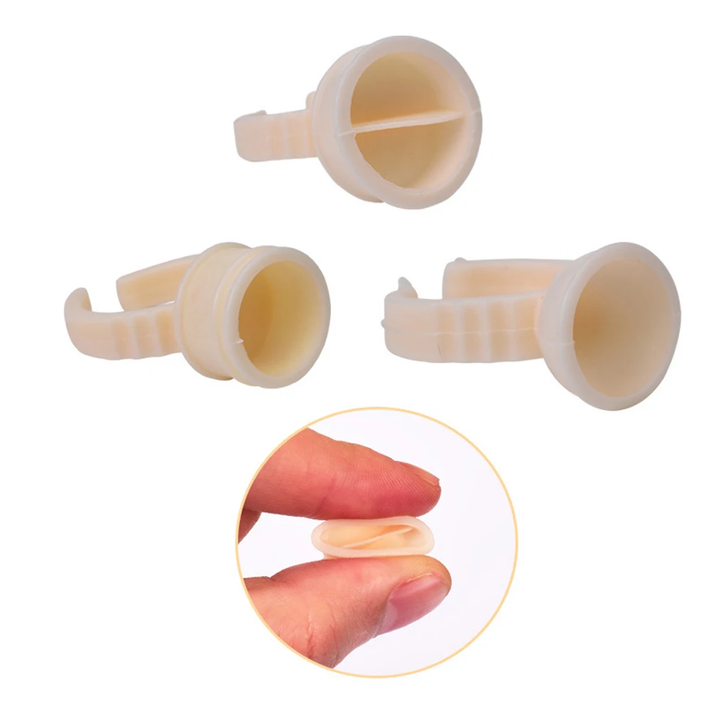 100pcs/Bags High Quality Soft Silicone Tattoo Ink Cups Ring Permanent Makeup Eyebrow Microblading Needle Pigment RIngs