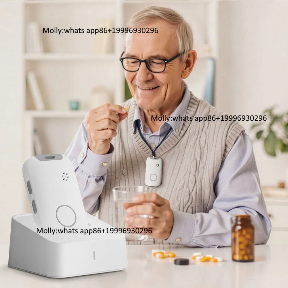IP67 Waterproof Medical Alert System Pendant Wireless SOS Call Button for Elderly Monitoring SOS Necklace Mini GPS Tracker