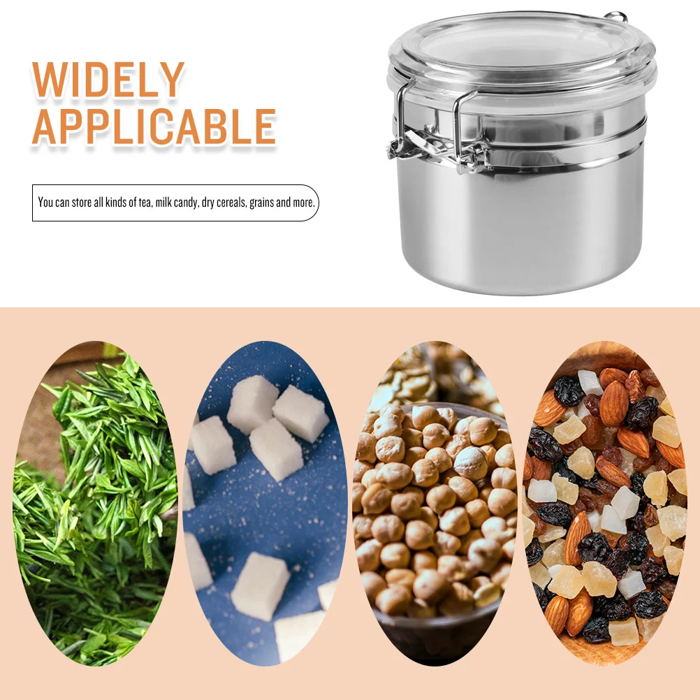 

Home Kitchen Tool 5 Inch Silver Airtight Coffee Container Sealed Storage Tank for Beans Tea Leaves Food Preservation Can
