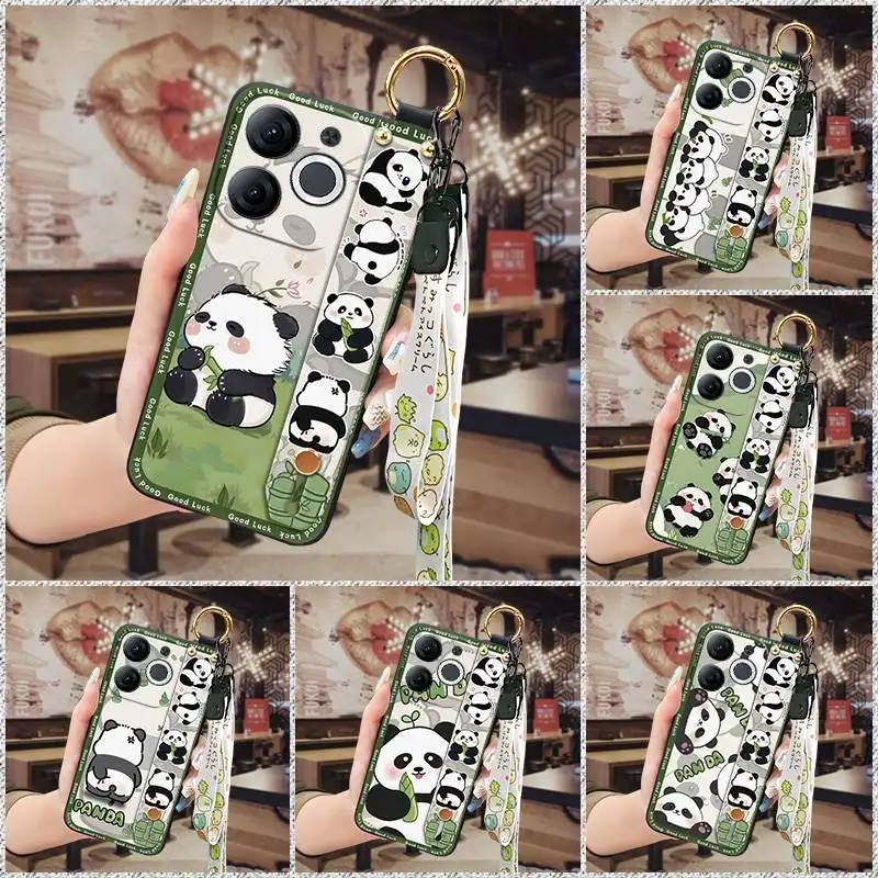 

Soft case Wrist Strap Phone Case For itel A80/A671LC panda protective Back Cover Fashion Design Anti-dust Shockproof