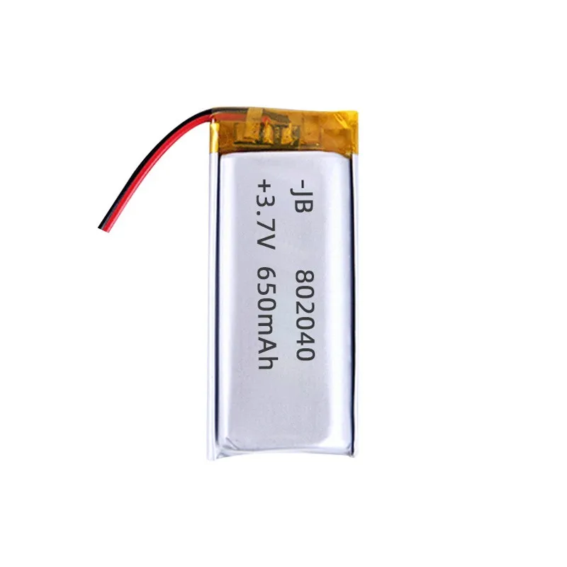 buy more will cheap Direct supply polymer lithium battery 802040 3.7V 650mA lithium battery KC UN38.3 with protective plate