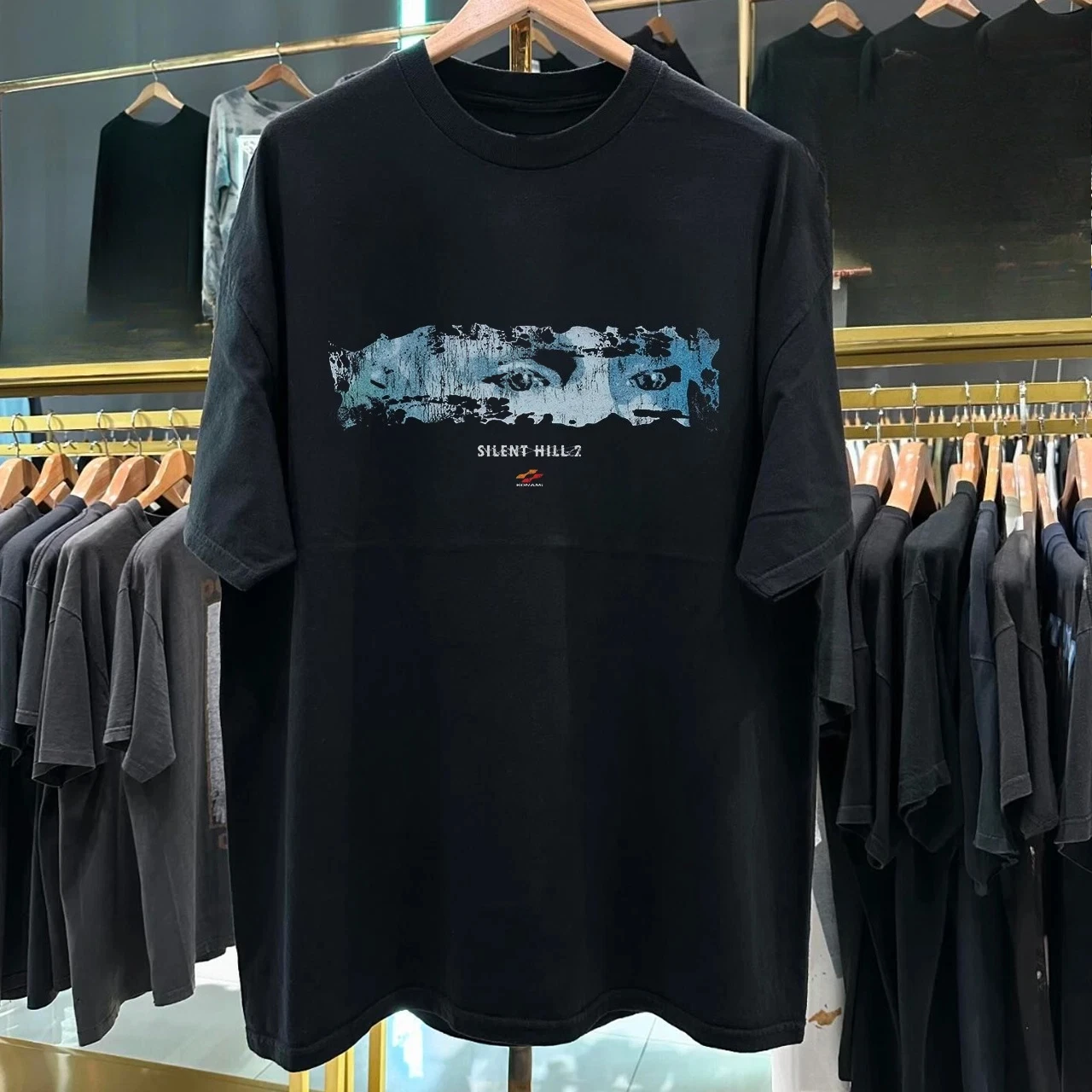 Horror Movie Silent Hill 2 T Shirt Women Men Cotton Tee Summer Spring Oversized Loose Short Sleeve Vintage Retro Harajuku O-Neck