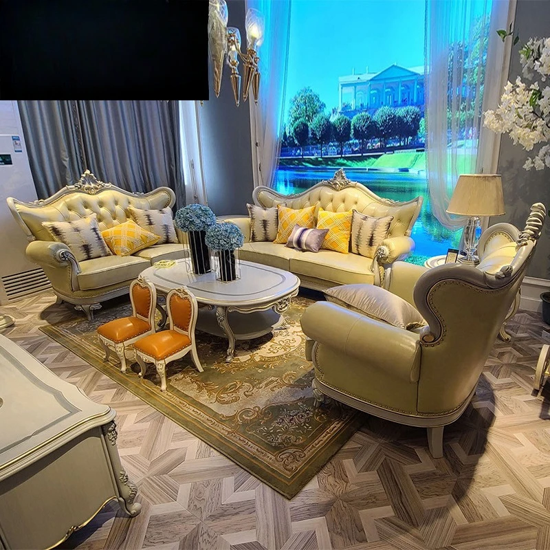 

Sofa French light luxury large apartment living room high-end furniture neoclassical