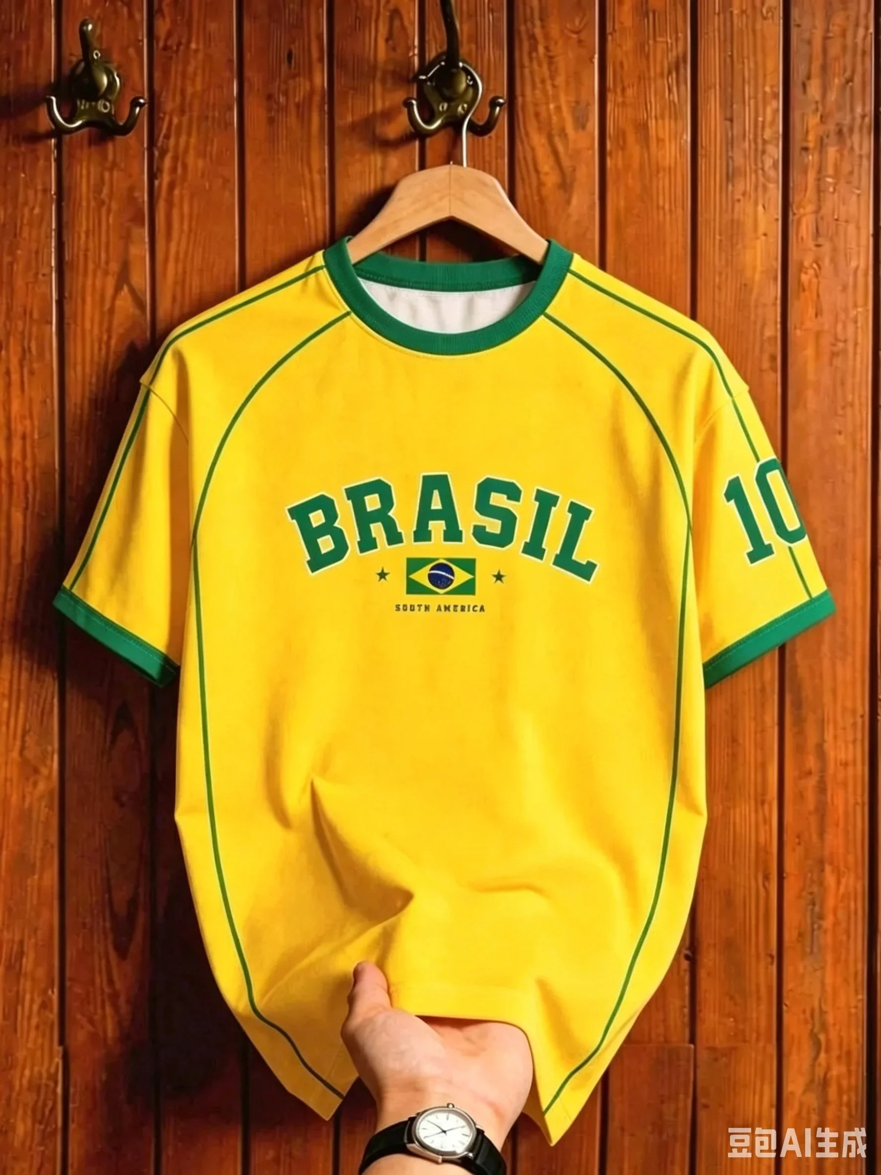 2026 New Quick Drying Brazil National Theme Football Shirt, Sports Training, Fan Surrounding T-shirt for Men Family Matching