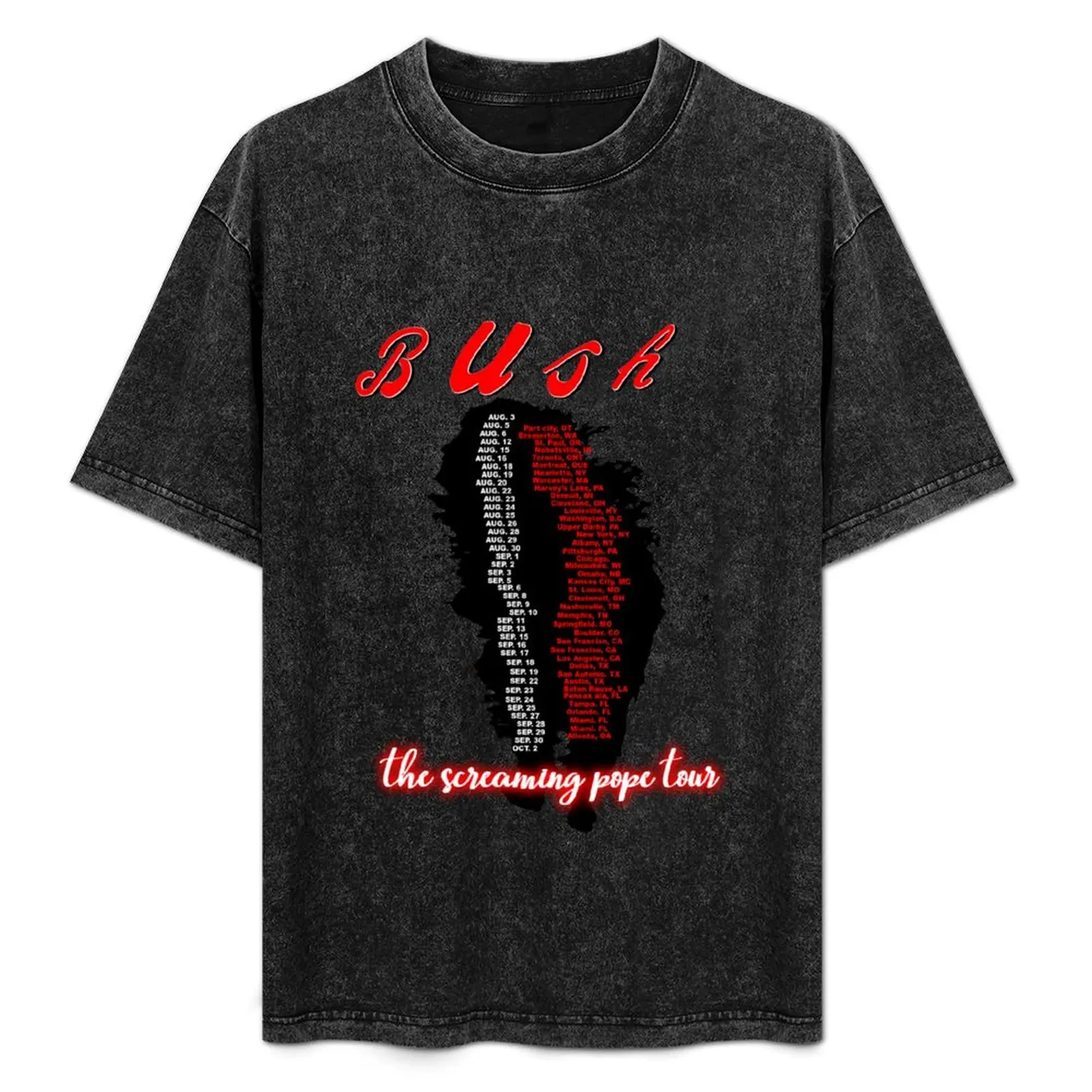 

1995 Bush Vintage Machinehead Era The Screaming Pope Tour T-Shirt Plus Size Basic Cotton T-Shirt