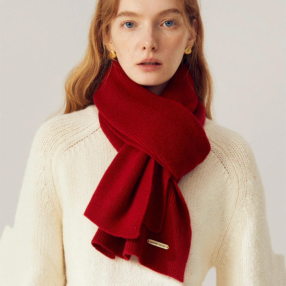 

Улучшенный вязаный шарф из 100% овечьей шерсти, унисекс, зимний комфортный теплый шейный платок, классические однотонные шарфы из пашмины, подарок для влюбленных