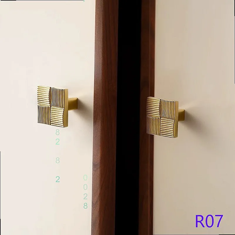 French Vintage Antique Brass Single Hole Drawer Pull Cabinet Door Handle