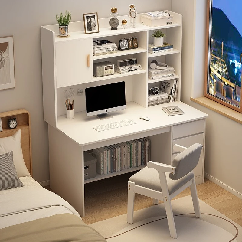New Model Desk Home Modern Simple Bookshelf Integrated Student Bedroom Learning to Write With Drawing Desk Office Computer Desk