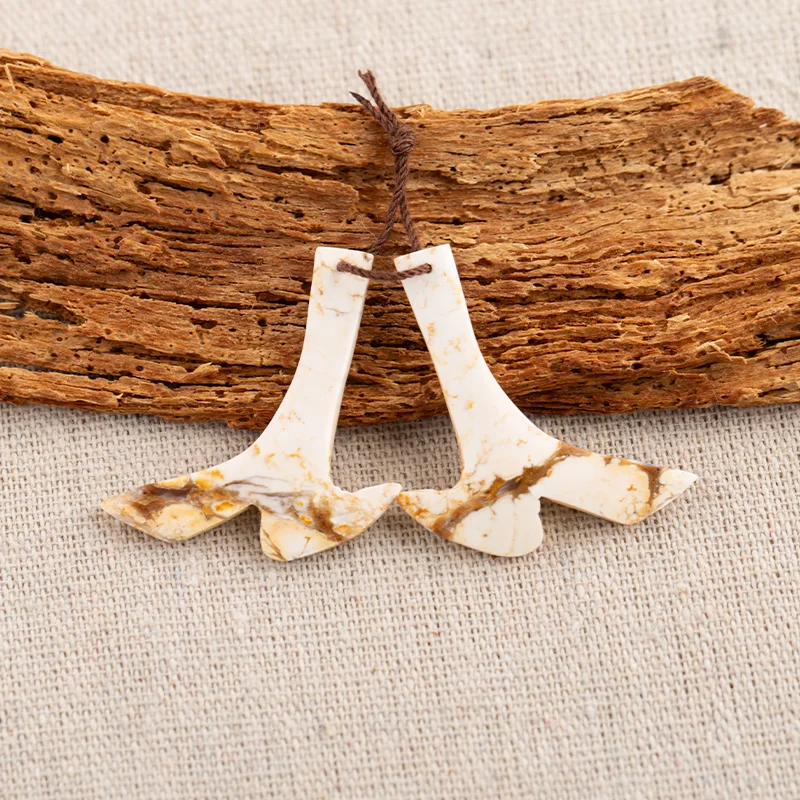 B&F Howlite Earring Beads for Jewelry Making, Handmade Natural stones beads, Stones for jewelry Making Supplies