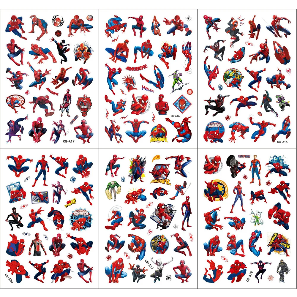 Disney Marvel Avengers Luminous Temporary Tattoo Stickers Spiderman Cartoon Decals Arm Face Glowing Body Art Tattoo Kids Toys