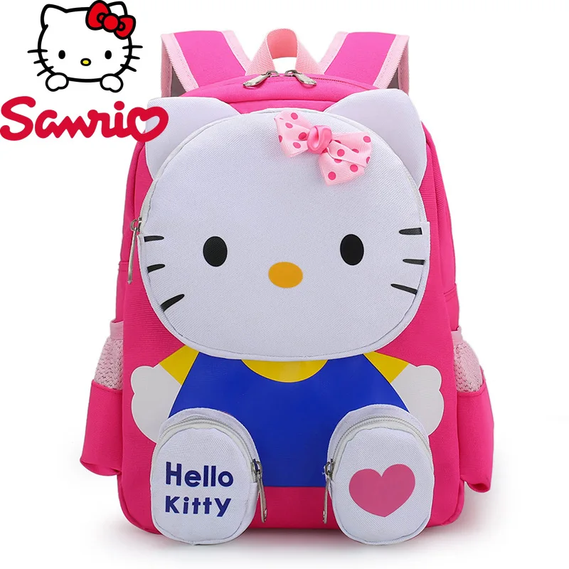  Hello Kitty Backpack Kawaii Stylish Bag Women's Colorblock Rucksack Large Capacity Foldable Outdoors Daypack