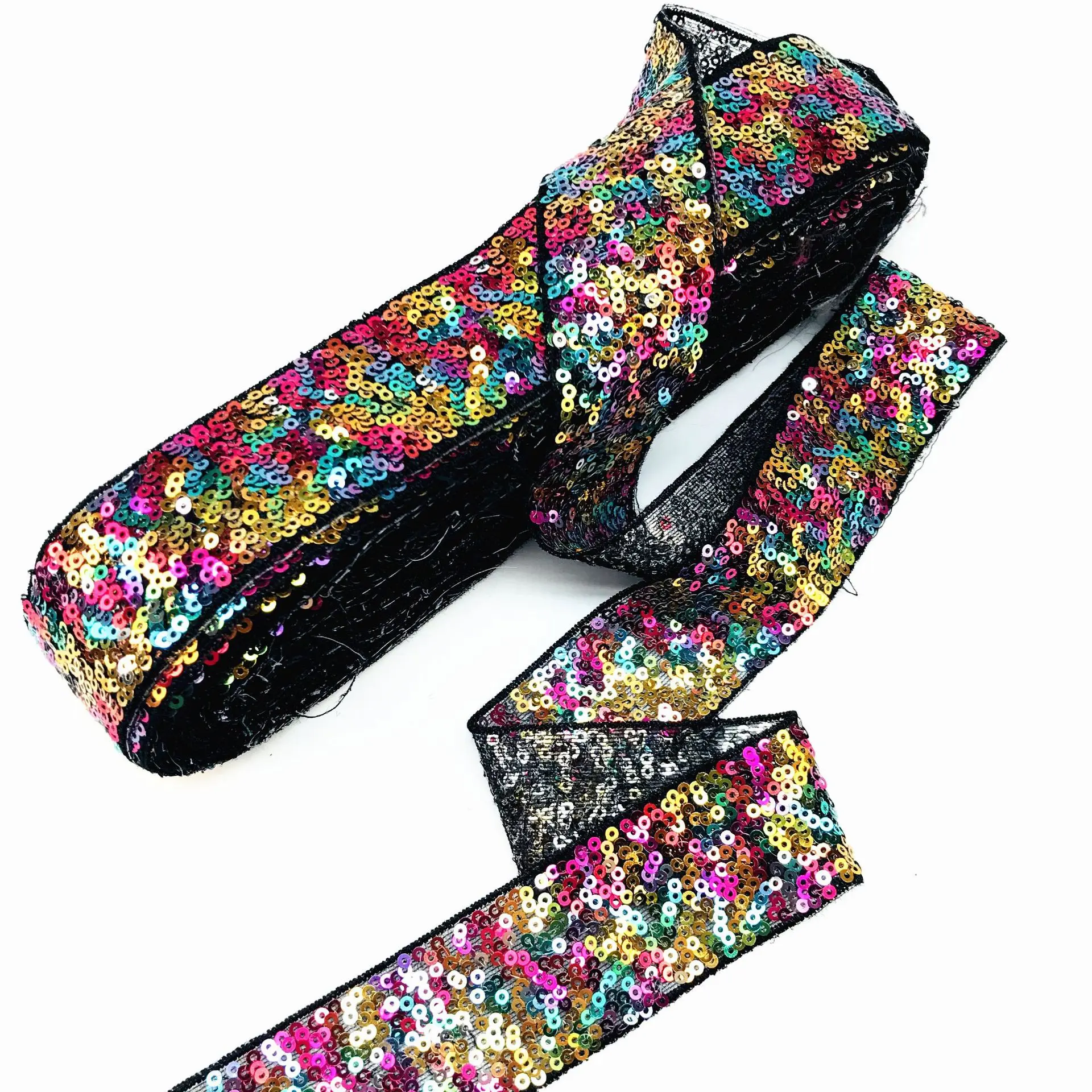 rainbow sequins beaded trim rhinestone beaded patches apliques de roupa applique patches for clothes bordados para costura
