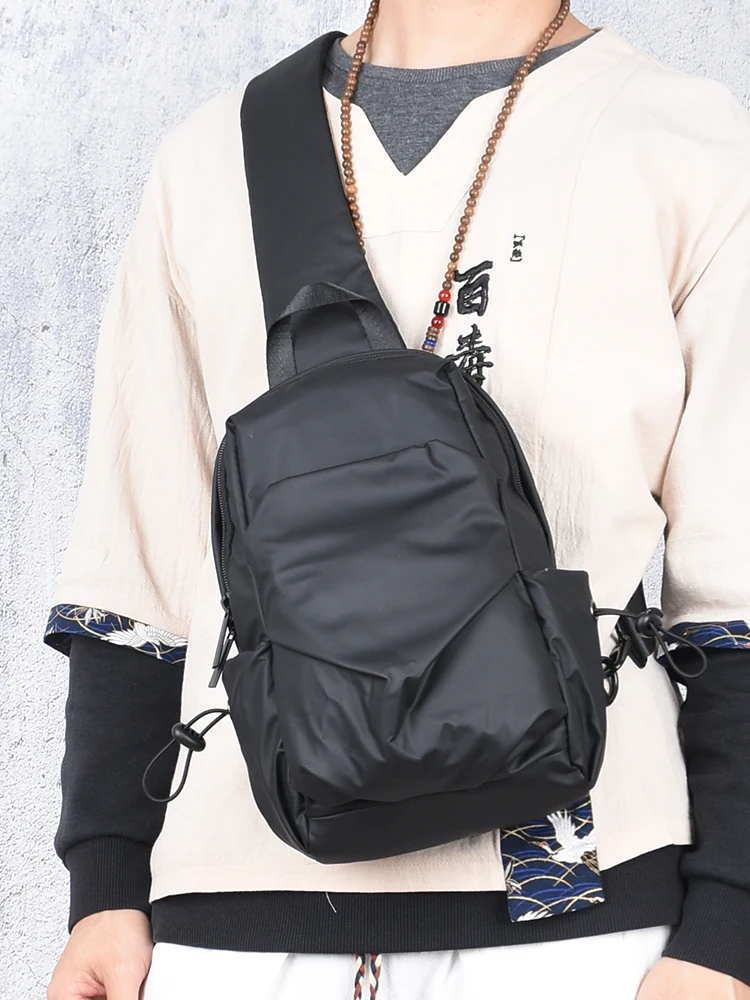 casual-nylon-canvas-men's-chest-bag-waterproof-shoulder-crossbody-bag-for-mobile-phone-simple-pure-color-high-end-leisure-bac