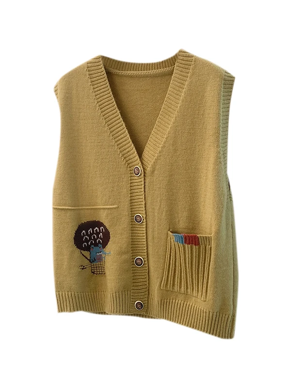 Cardigan lavorato a maglia V-Ne da donna Svel Top Casual Maglione a strati Gilet Vestibilità ampia Versatile Taglia piccola Autunno 2025 Nuovo Sle