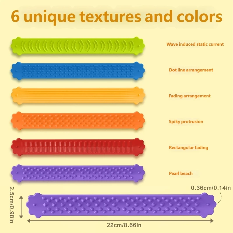 التصفيق الدائري سوار تطوير الملمس الحسي إدارة الإجهاد معصمه 6PCS 15UB